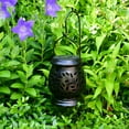 thumbnail image 5 of LumaBase Solar Powered Ceramic Lantern - Black with White Lights, 5 of 7