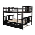 thumbnail image 5 of Harper & Bright Designs Full Over Full Bunk Bed with Twin Trundle Wood Bunk Bed Frame with Guard Rails and Ladder for Bedroom, Can be Convertible to 2 Beds, Espresso, 5 of 10