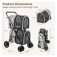 thumbnail image 3 of Double Dog Stroller XYT Foldable for 2 Dogs Cats Detachable Carrier for Travel Walking, 3 of 9