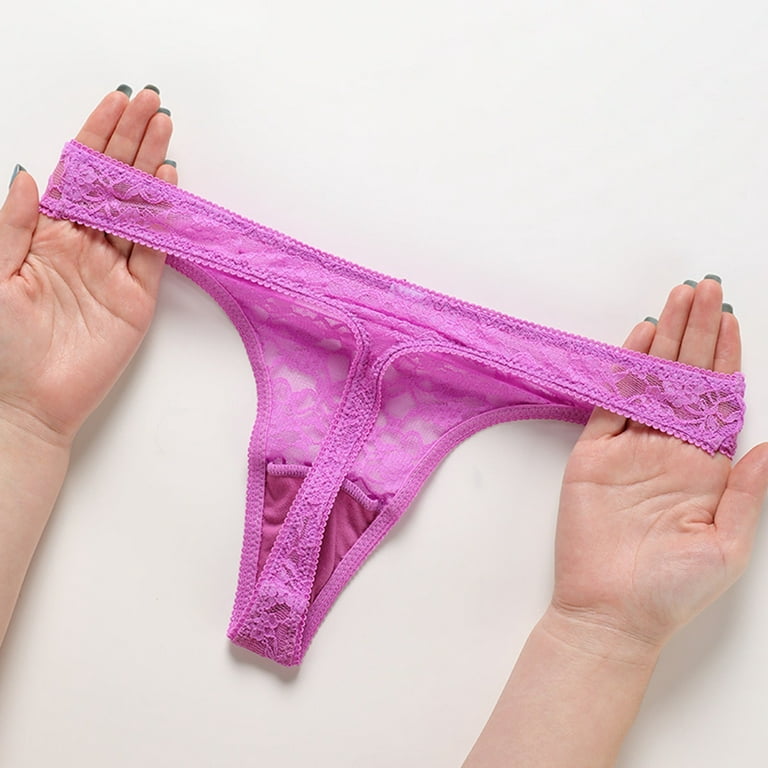 Mortilo Women Thongs , Gym Underwear Women Girls Lace Thongs Panties For  Women Things For Teen Girls Purple S