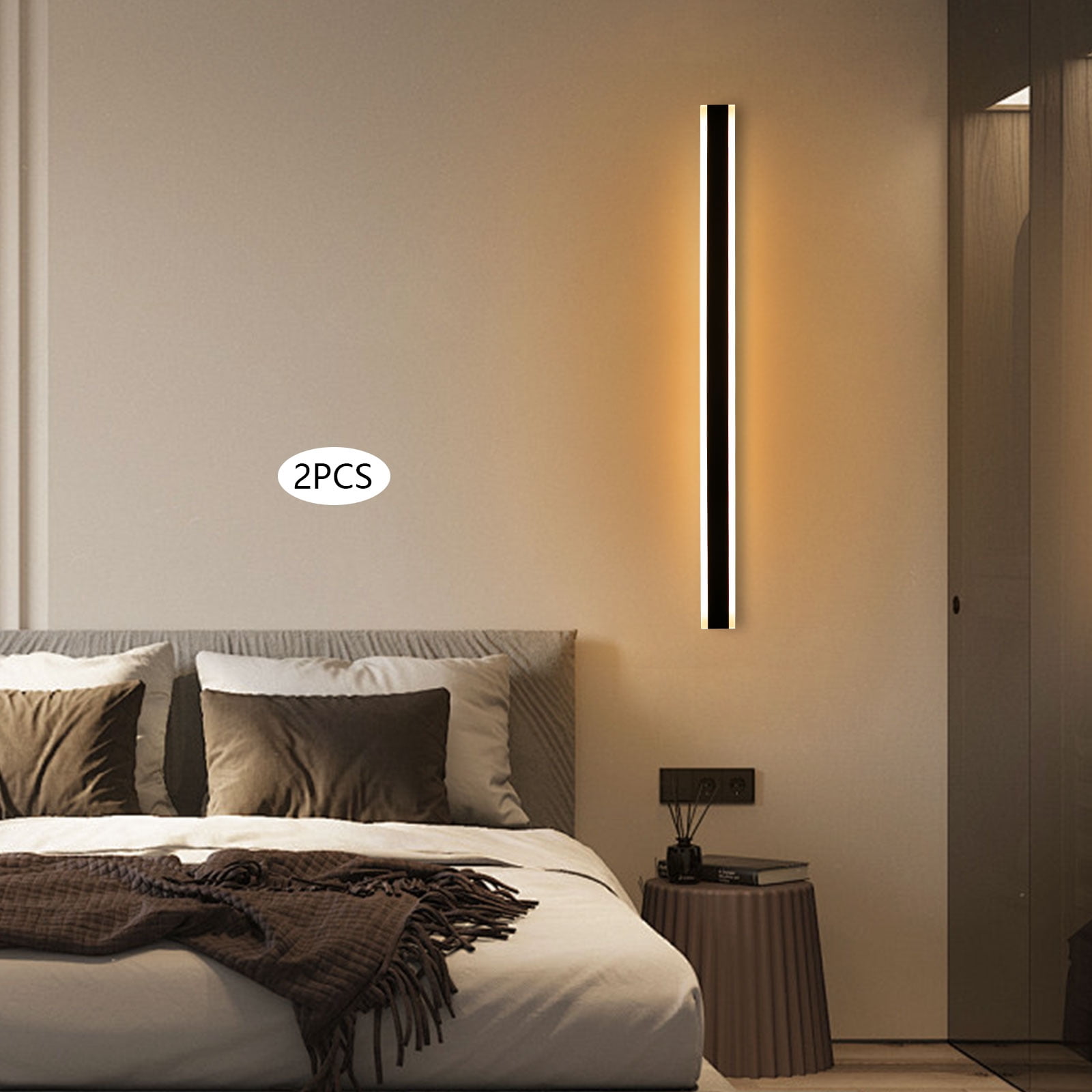 2Pcs Wall Lights, Modern Outdoor Wall Light, Wall Mount Bedroom Bedside Lighting Fixture