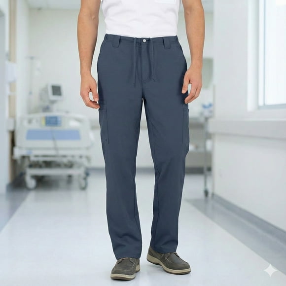 Perflex Pantalon d'Uniforme pour Hommes – Extensible Confortable – Fermeture Éclair – Multi-Poches – Taille M/moyen
