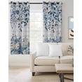 thumbnail image 4 of Ocean Blackout Curtains for Bedroom Living Room, Blue Beige Starfish Shells Leaves Flowers Grey Wooden 54 In Long Thermal Insulated Room Darkening Drapes Grommet Window Treatments, 42 x 54 In, 4 of 9