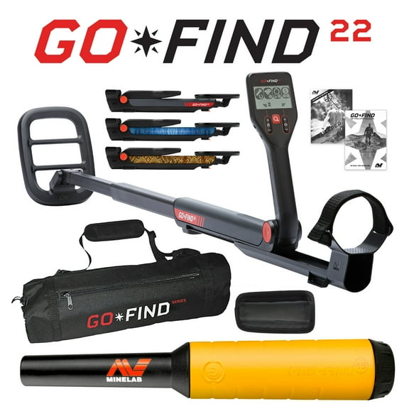 Minelab GO-FIND 22 Metal Detector with PRO-FIND 15 Pinpointer & Black Carry Bag