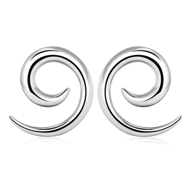 2 Piezas Expansor De Orejas Forma Espiral Acero Inoxidable