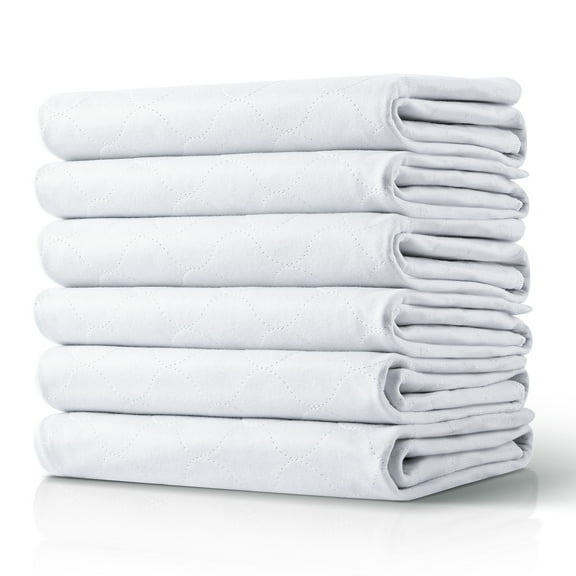 VEVOR Washable Underpads, 34 x 36-inch Reusable Bed Pads, Super Absorbent & Fast Drying Incontinence Bedwetting Pad for Bed Sofa and Mattress, Protective Pee Pads for Pet Adult Kid Elderly (10-Pack)