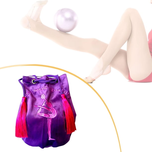Bolsa de mano para pelota de gimnasia rítmica, bolsa de almacenamiento portátil, suministros deportivos para gimnasio, baile, competición, ejercicio y violeta L