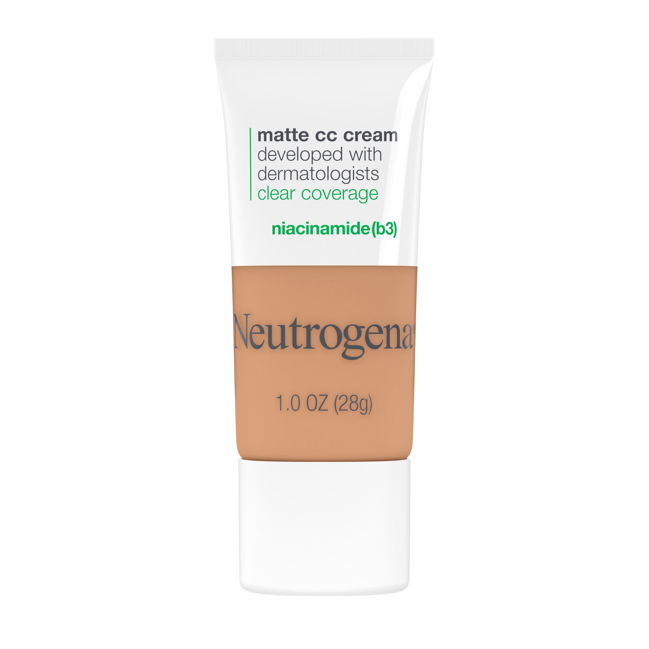 (2 pack) Neutrogena Clear Coverage Flawless Matte CC Cream, Wheat, 1 oz
