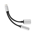 thumbnail image 1 of Adaptador Ele-gate WI142 para iPhone Lightning 3.5 Auxiliar Audífonos y Carga Gris, 1 of 4