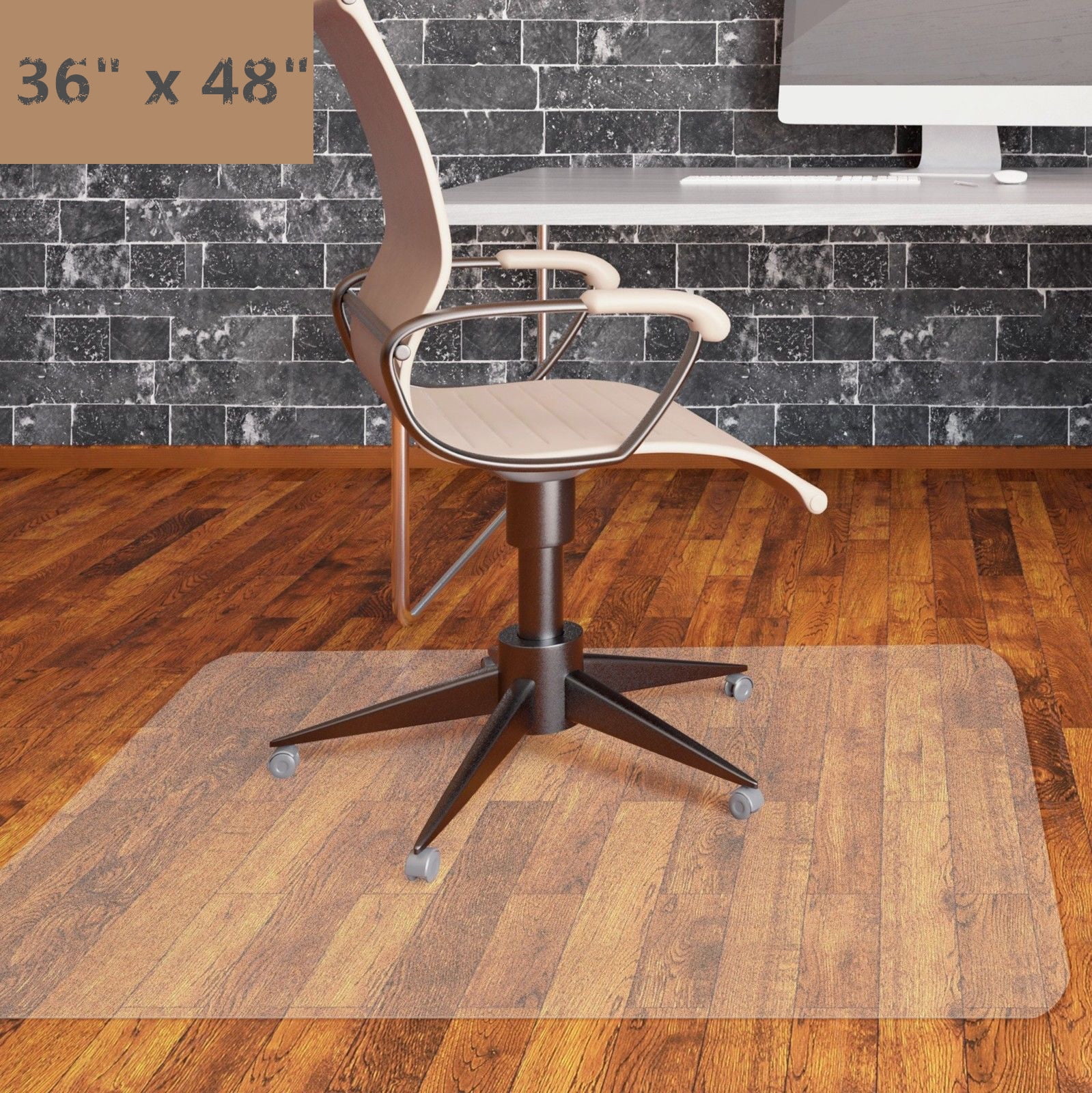 PVC Home Office Desk Chair Mat For Carpet Protection Floor Mat 47" X 59" Durable 