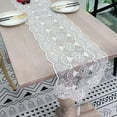 thumbnail image 3 of Long Table Runner Lace Embroidered Dresser Scarf Flower Doilies for Wedding Party Cabinet Dinner Tables, 3 of 7