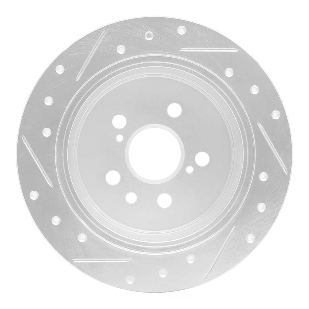 Dynamic Friction Company 631-76038R DFC Brake Rotor - Drilled And Slotted - Silver