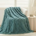 thumbnail image 5 of Super Soft King Blanket Light Teal Premium Silky Flannel Fleece 3D Checkered Lightweight Bed Blanket All Season Use (Light Teal Checkered, King(90"x110")), 5 of 5