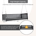 thumbnail image 5 of Patio Swing Twin Size, Wooden Porch Bed Swing with Ropes for Garden, Backyard, Patio, Minimalist Front Porch Swing, Black, 5 of 9