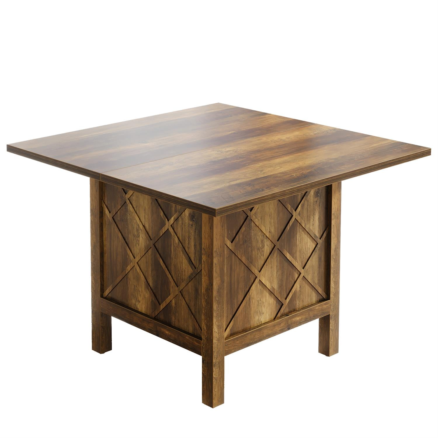 Demi Bonn 39" Handcrafted Wooden Square Table for Dining Room, Elegant Home Decor, Durable & Stylish, Brown