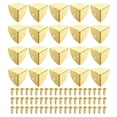 thumbnail image 1 of 8 Pcs Furniture Corner Edges Protector, 27mm Metal Edge Guard with Screws, Light Gold, 1 of 6