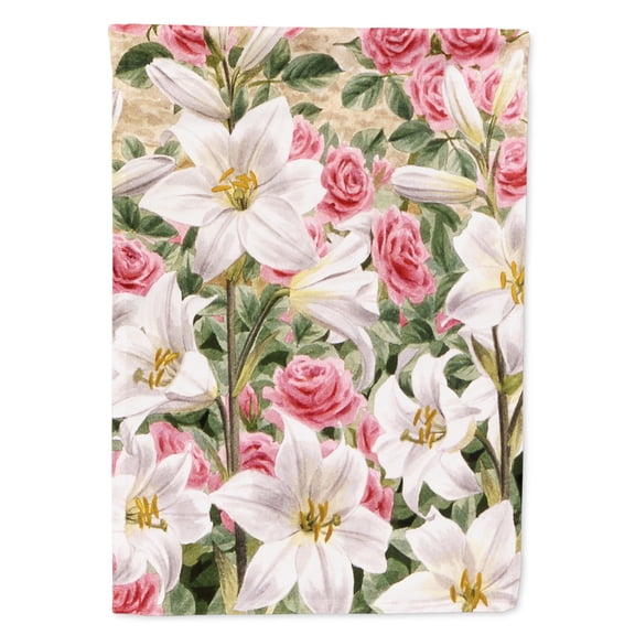 Lilies and Roses by Sarah Adams Flag Canvas House Size