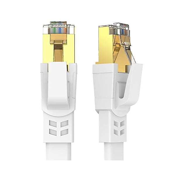 wonima11 Ethernet Cable 25 FT, Cat8 High Speed Outdoor&Indoor Cat8 LAN Network Cable 40Gbps, 2000Mhz with Gold Plated RJ45 Connector, Weatherproof S/FTP UV Resistant for Router/Gaming/Modem (25)