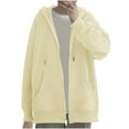 thumbnail image 2 of Xcmzpl Zip Up Hoodies for Women Casual Solid Color Hooded Sweatshirt Athletic Sweater Tops Soft Long Sleeve Blouses Early Fall Fashion, 2 of 6