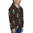 thumbnail image 5 of Naloa Skeleton with Roses Teenage Zipper Hoodie, Long Sleeve Zip Up Hoodies Casual Jackets Tops for 7-12 Years-Medium, 5 of 6
