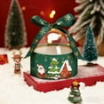 thumbnail image 5 of Caja de regalo navideña con ventana transparente | Embalaje navideño para manzanas y dulces | Diseño de Papá Noel y muñeco de nieve | Caja de papel roja y verde | 11 x 10 x 10 cm, 5 of 5