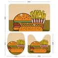 thumbnail image 3 of GZHJMY Bathroom Mat set of 3， fast food burger hot dog and french fries 3 Pieces Bath Mats Set for Bathroom, Vintage Style Non-Slip Washable Cover Floor Rug Decorations for Kitchen Bathroom Bedroom, 3 of 6