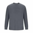 thumbnail image 5 of CYiJun Mens Long Sleeve T Shirts Casual Waffle Weave Crew Neck Basic Tee Fall Soft Classic Fit T-Shirts,Dark Gray XL, 5 of 6