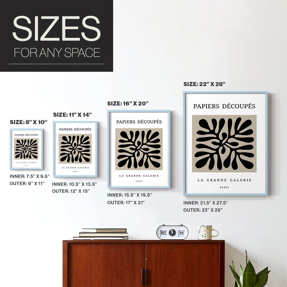 Matisse CCCXCIII in Blue Solid Wood 8 x 10 Framed Print