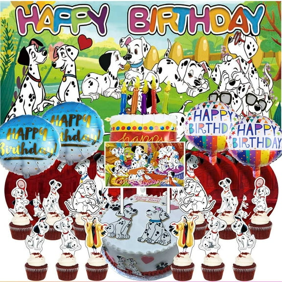 101 Dalmatians Party Supplies Decor Tableware Backdrop Banner Cake Topper Balloons Birthday Decorations