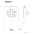 thumbnail image 2 of Kingston Brass KXH441A1 Douchette Moderne Vilbosch 4 Fonctions - Chrome Poli, 2 of 2