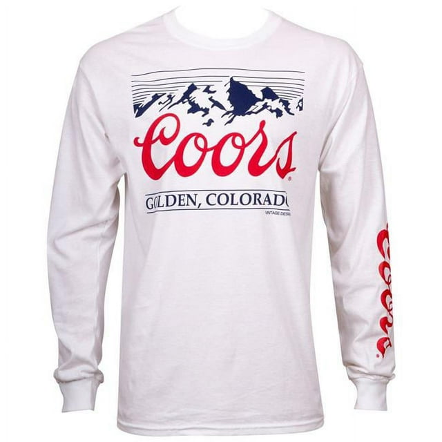 Coors Chemise à Manches Longues Blanche avec Logo de Montagne pour Hommes - 2TG