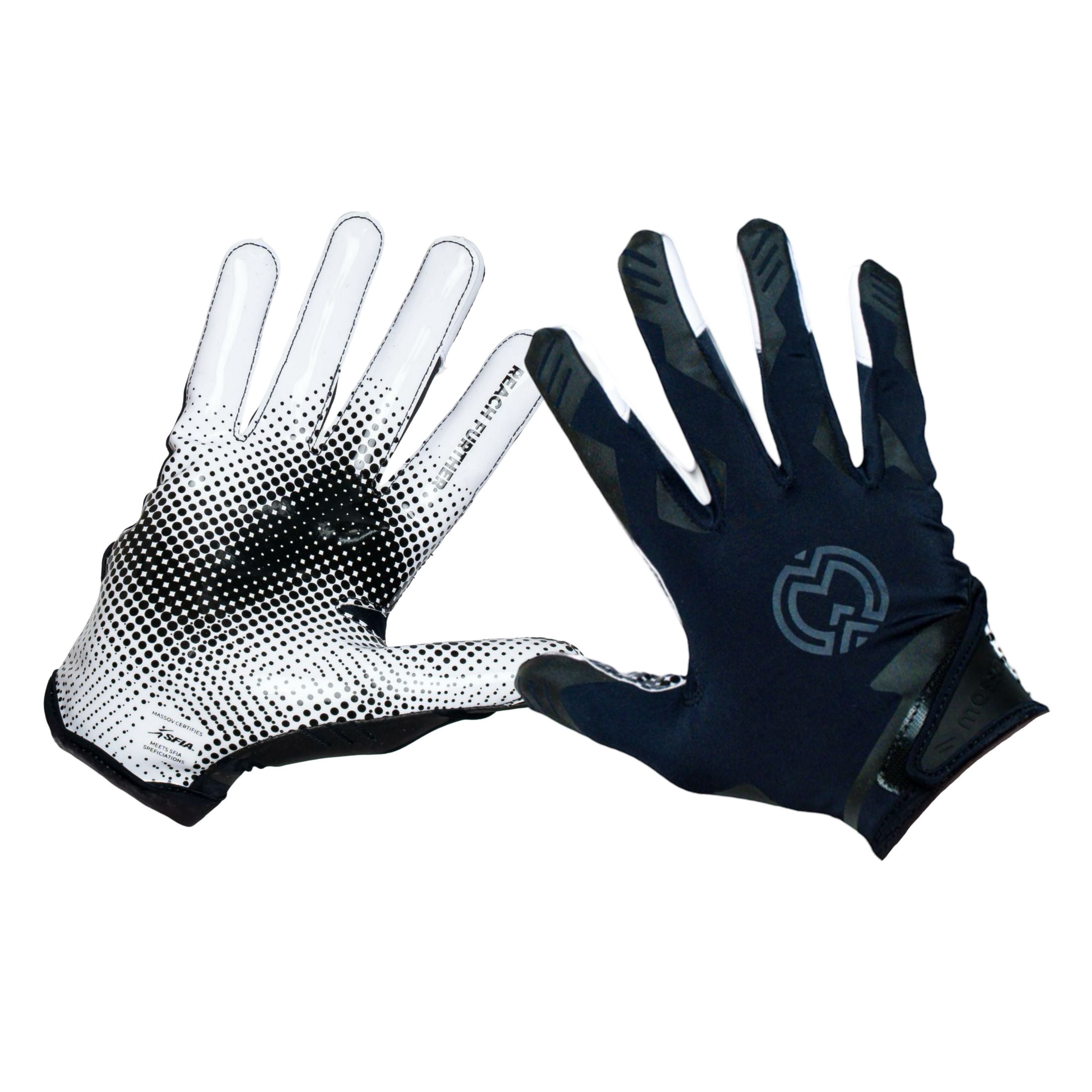 Massov VPRO3 Mens Adult Football Glove, Receiver Glove, Black, Medium
