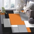 thumbnail image 2 of Orange Gray Black and White Geometric Pattern Area Rug, Abstract Irregular Art Washable Carpet, with Non-Slip Rubber Backing Decorative Rugs for Living Room Bedroom Dining Room 5x6ft, 2 of 7