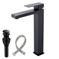 thumbnail image 1 of Grifo Para Fregadero De Baño, Grifo Para Fregadero Alto, Negro Mate, Con Un Solo Orificio, Grifo Alto Para Baño, Grifo Para Lavabo Con Desagüe Emergente Bf012B, 1 of 1