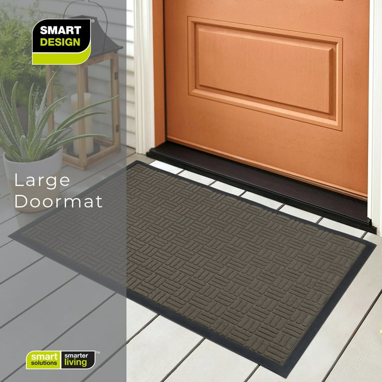 Smart Design High-Traffic All-Weather Large Door Mat - 2 Pk - Maze - Dark Grey