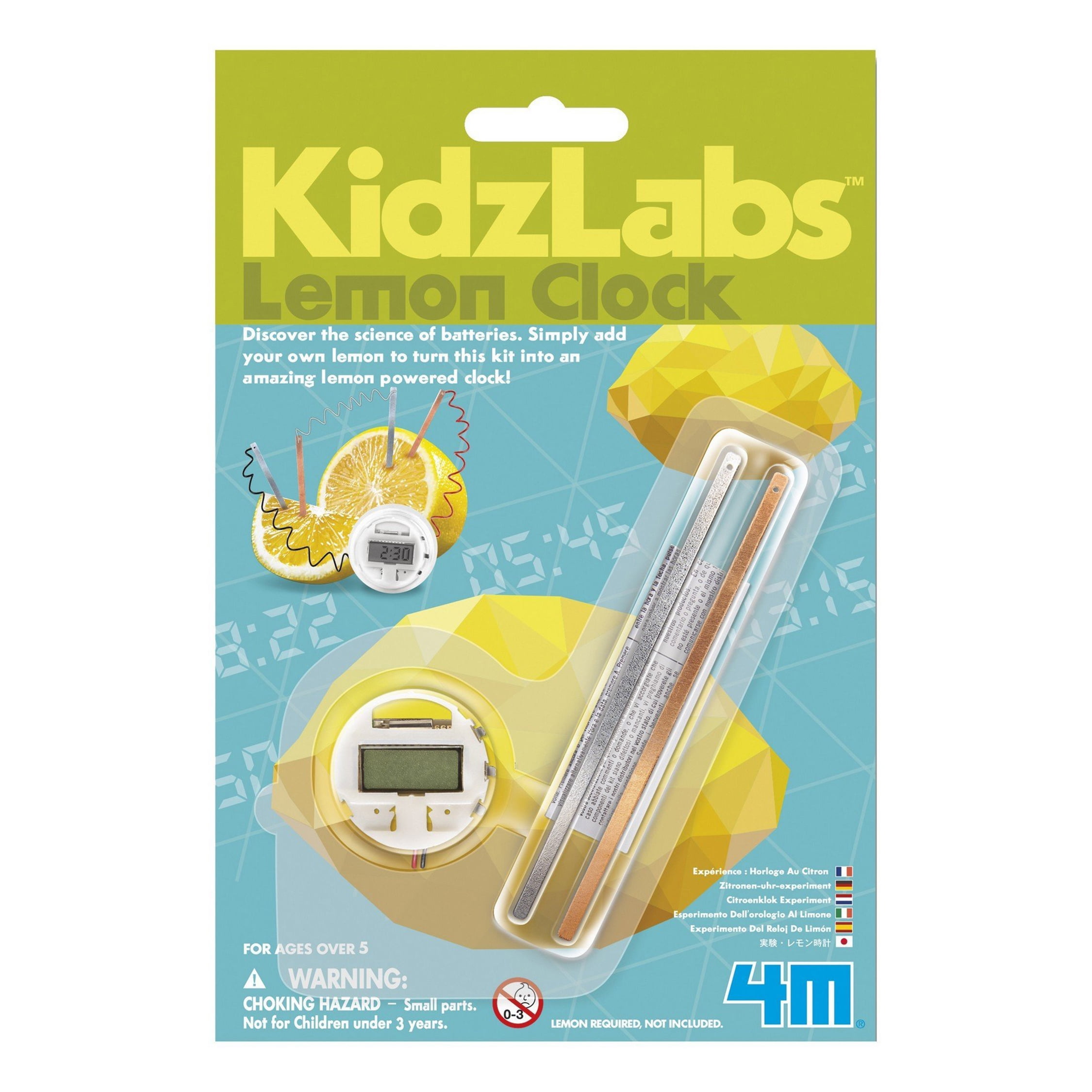 KidzLabs Sci-Toys Lemon Powered Clock Volcano Experiments Science Toys Gift Kids 