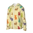 thumbnail image 2 of Pofeuu Colorful Rabbit Print Sun Protection Outdoor Lightweight Full Zip UV Cooling Hoodie Long Sleeve Summer Clothing for Outdoor Hiking-3X-Large, 2 of 5