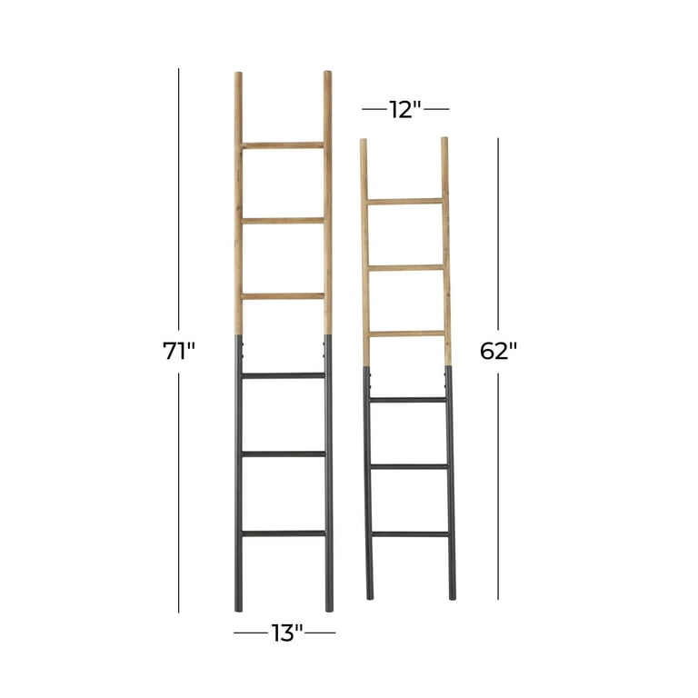 71 in. H Brown Decorative Wood and Metal A-Frame Ladder 71 in. H Brown Decorative Wood and Metal A-Frame Ladder