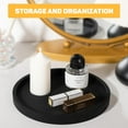 thumbnail image 3 of Silicone Bathroom Tray Round Vanity Tray Decorative Soap Holder Kitchen Countertop Organizer Coffee Table Decor for Candle, Perfume, Plant, 9 Inch, Black, 3 of 7