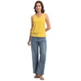 thumbnail image 6 of Women Banded Bottom Tank Tops Ribbed V Neck Sleeveless Casual Tops Summer Loose Fit Shirts, 6 of 6