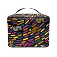 thumbnail image 4 of HELLHERO Large Capacity Portable Makeup Cosmetic Bag Organizer Polyester Colorful Number Art Multi-Function Makeup Organizer Work Touch-Ups Zipper Storage Bag, 4 of 6