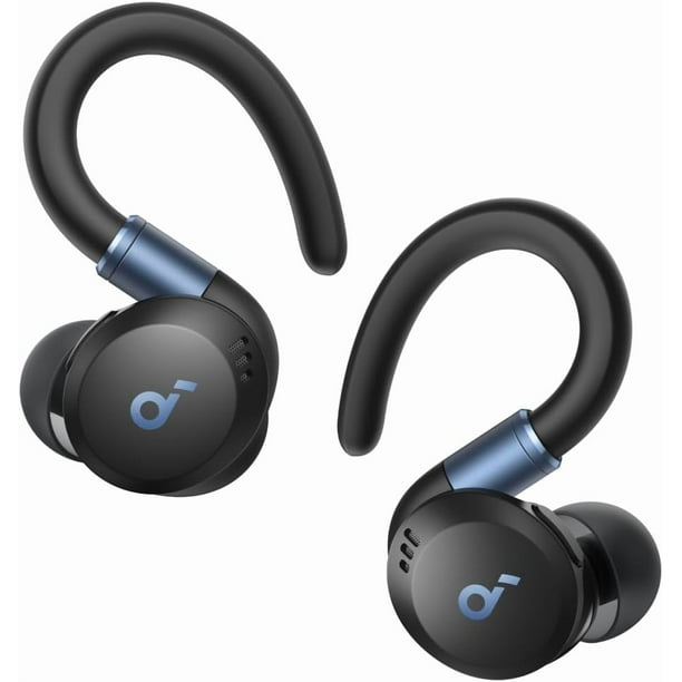 Soundcore by Anker Sport X20 Audifonos Inalambricos Deportivos, 48h de Reproducción, Carga Rápida, Cancelación de Ruido, Bajos Potentes, IP68 Resistente al Agua y Sudor, Ganchos Ajustables