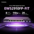 thumbnail image 2 of Switch EnGenius EWS2910FP-FIT de 8 puertos Gigabit PoE+ de 110 W, 2 of 7