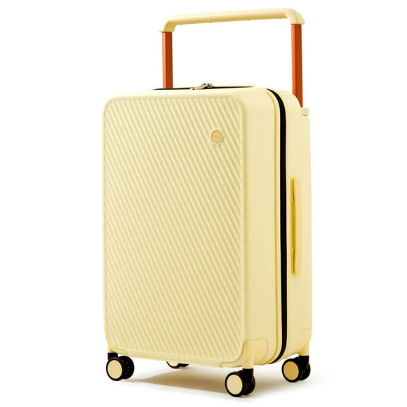 Carcasa rígida Carry On Luggage mixi Lark Yellow de 20 pulgadas con cierre TSA