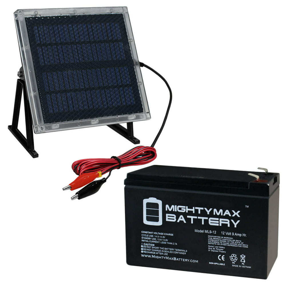 12V 9AH Battery for Injusa Thunder Max VX + 12V Solar Panel Charger ...