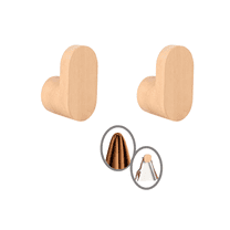 2pcs Solid Beech Wood Wall Hooks: Rustic Farmhouse Entryway Decor – 30lb Heavy Duty Coat Racks for Bathroom/Bedroom, Easy Install (Holds Jackets, Hats, Bags & Towels)
