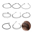 thumbnail image 4 of 8 bandas de metal para el cabello para hombres y mujeres, diademas onduladas unisex para el cabello, accesorios para la cabeza de moda para deportes de primavera, 4 of 10