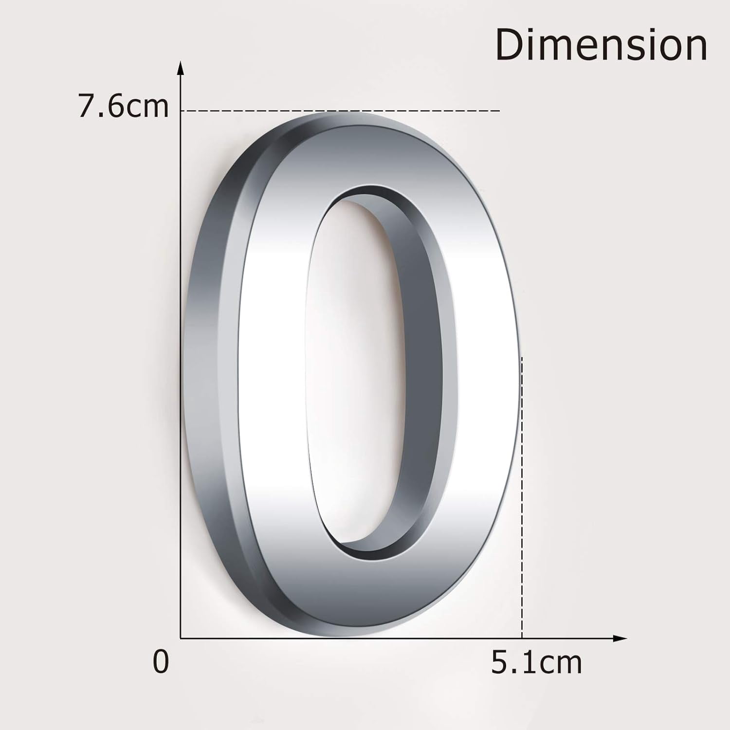 20 Pcs 3 Inch Silver 3D House Numbers Mailbox Numbers Self Adhesive 0-9 ABS Engineering Plastic for Home Apartment Office Hotel Room