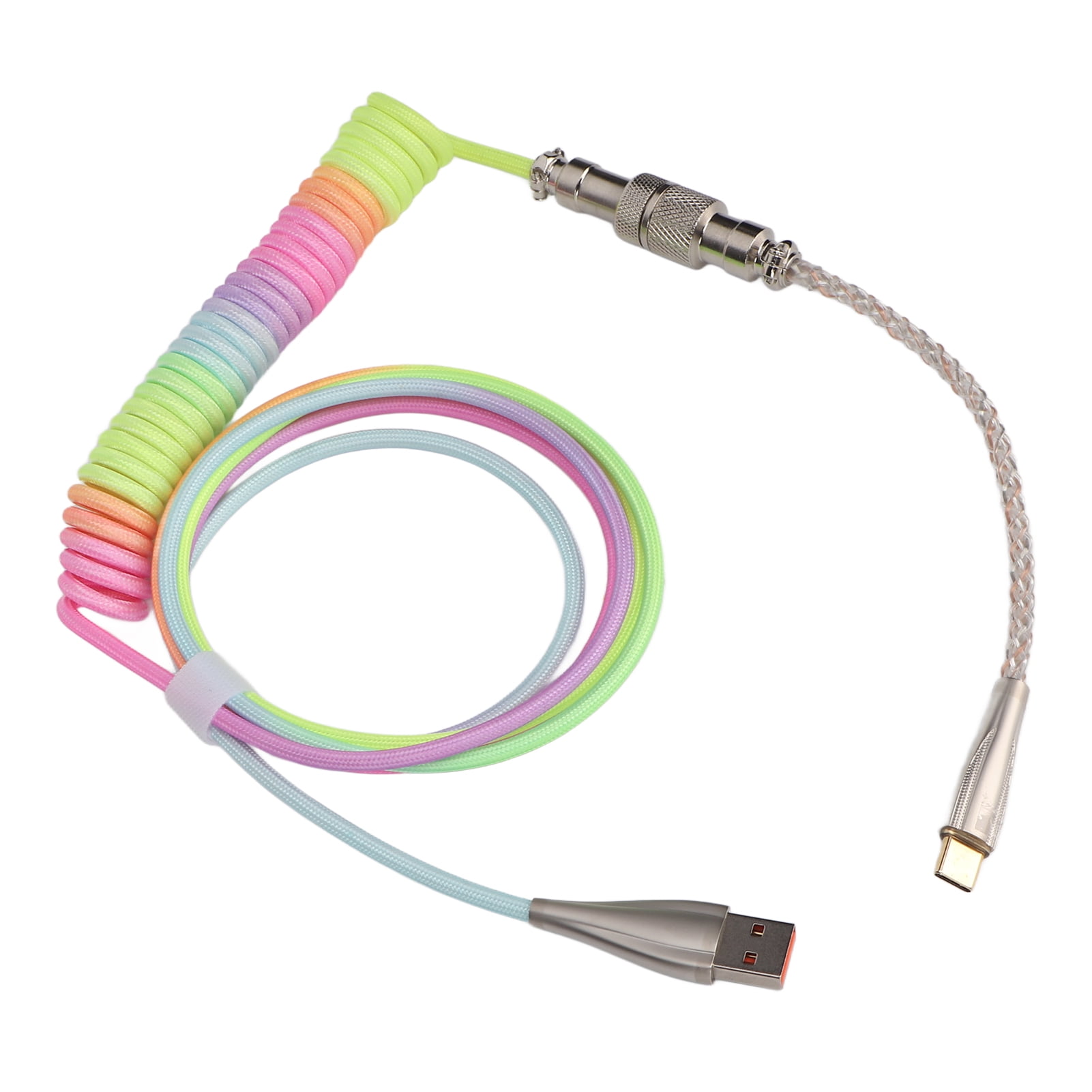 Coiled Keyboard Cord, Gaming Keyboard Cable Plug And Play USB C