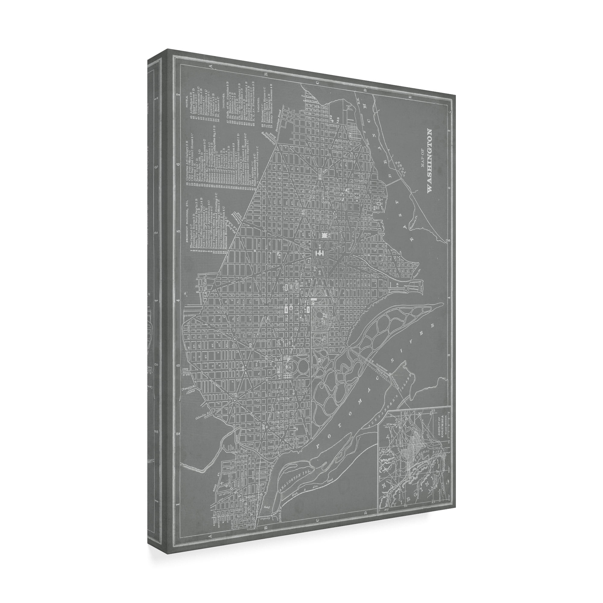 Trademark Fine Art 'City Map of Washington D.C.' Canvas Art by Vision Studio